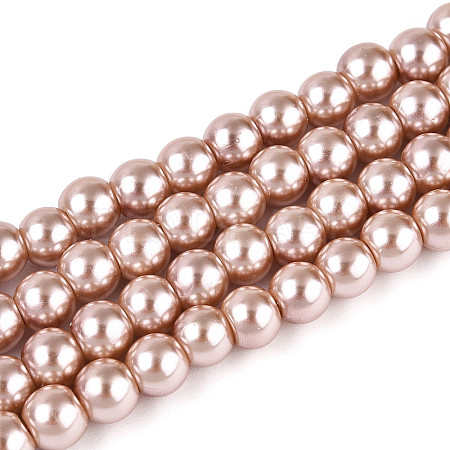 Baking Paint Pearlized Glass Pearl Round Bead Strands HY-Q003-6mm-11-A-1
