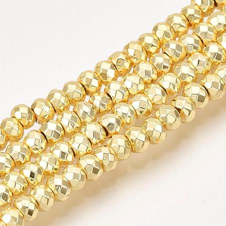 Electroplate Non-magnetic Synthetic Hematite Bead Strands G-Q465-21G-1