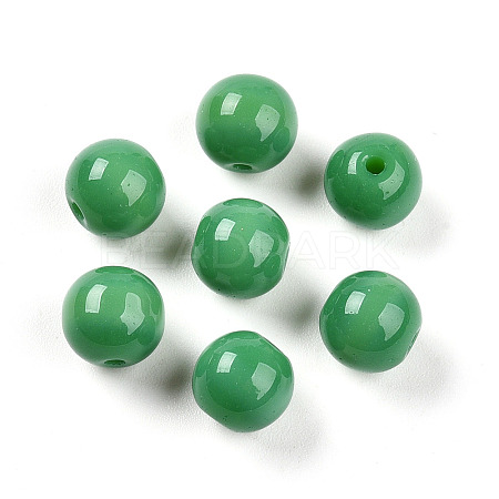 Opaque Solid Color Glass Beads GLAA-N007-8mm-A10-1