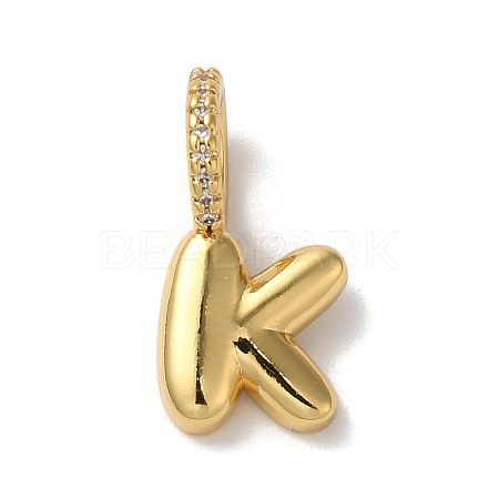 Brass Micro Pave Cubic Zirconia Pendants KK-K345-13K-G-1