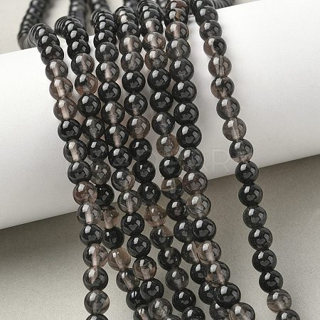 Natural Ice Obsidian Beads Strands G-P590-A03-6mm-02-1