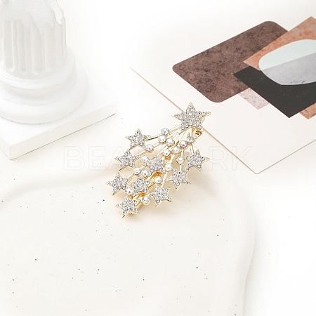 Golden Plated Metal with Crystal Rhinestone Alligator Hair Clips PW-WG9B4A8-09-1