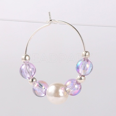 Transparent Acrylic Beads Wine Glass Charms AJEW-JO00019-01-1
