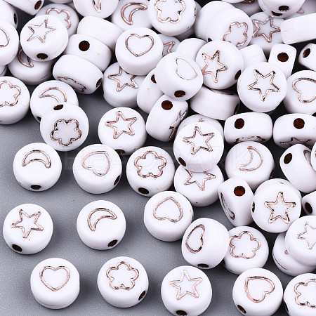 Opaque White Acrylic Beads MACR-T038-10-01RG-1