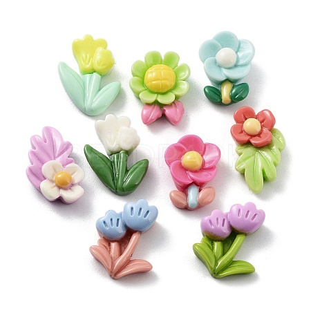 Spring Theme Opaque Resin Decoden Cabochons RESI-D010-07-1