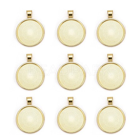 Tibetan Style Alloy Pendant Cabochon Settings TIBE-R295-055G-LF-1
