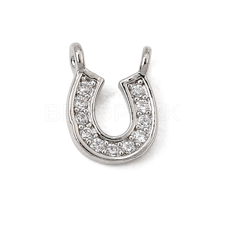 Brass Micro Pave Clear Connector Charms CU-CBA3D76-01P-1