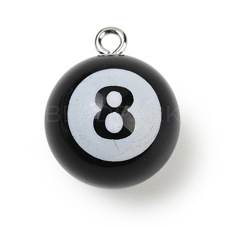 8 Ball Sport Theme Resin Pendants RESI-I063-01B-1