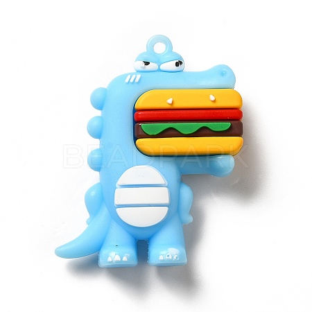 Dinosaur with Hamburger Shape PVC Pendants KY-E012-03D-1
