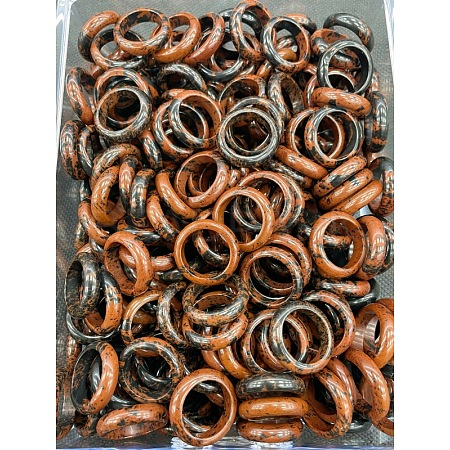 Natural Mahogany Obsidian Finger Rings WG8089A-07-1