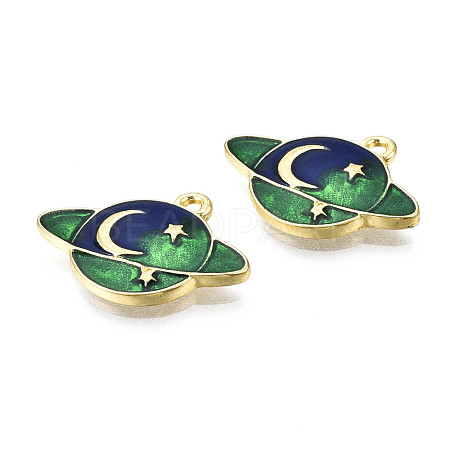 Alloy Enamel Pendants PALLOY-T075-70G-RS-1