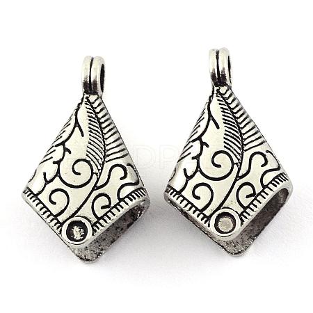 Tibetan Style Alloy Cord Ends TIBEP-S300-27AS-RS-1