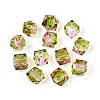 Two Tone Transparent Spray Painted Acrylic Beads ACRP-T005-26J-1