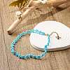 Glass Seed Beaded Flower Necklace with Alloy Enamel Bee Charm NJEW-JN03817-01-2