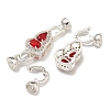 Brass Micro Pave Clear Cubic Zirconia Fold Over Clasps KK-U037-13P-2