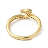 Rack Plating Brass Cubic Zirconia Arabic Letters Adjustable Rings for Women RJEW-S407-10G-13-3