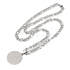 Basketball 201 Stainless Steel Pendant Necklaces for Men Women NJEW-K283-21P-2