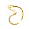 925 Sterling Silver Wave Cuff Rings RJEW-D300-02G-2