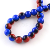 Two-Color Baking Painted Glass Bead Strands X-DGLA-R050-8mm-32-2