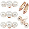 Alloy with Plastic Imitation Pearl Shoe Decorations FIND-WH0126-170KCG-1