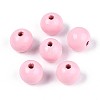 Spray Painted Round Natural Schima Wood Beads WOOD-A018-14mm-05-1