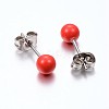 Tarnish Resistant 304 Stainless Steel Spray Painted Stud Earrings LS-EJEW-H353-07-C-3