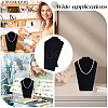 2-Slot Paperboard Covered with Lint Cloth Slant Back Bust Shaped Necklace Display Stands NDIS-WH20015-02A-5