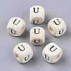 Printed Natural Wood Beads WOOD-T026-001U-1