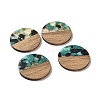 Transparent Resin & Walnut Wood Pendants RESI-N025-045C-3