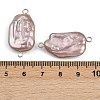 Natural Freshwater Pearl Keshi Pearl Nuggets Connector Charms STAS-D378-14P-3