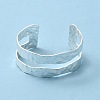 Rack Plating Brass Open Cuff Bangle for Women BJEW-A137-01S-1