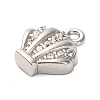 925 Sterling Silver Micro Pave Clear Cubic Zirconia Shell Shaped Charms STER-U009-09P-01-2