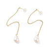 Natural Pearl Earrings for Women EJEW-E303-01G-1