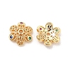 Brass with Clear Cubic Zirconia Bead Caps KK-Q773-08G-1