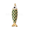 304 Stainless Steel Enamel Pendants STAS-B128-52G-03-1