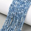 Natural Devil Blue Aquamarine Beads Strands G-P629-A03-03-2