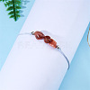 Natural Carnelian Chip Beads Braided Bead Bracelets for Men Women WGC996D-07-2