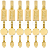 120Pcs 3 Styles Alloy Glue On Flat Pad Pendant Bails FIND-SP0005-11-1