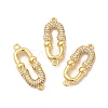 Rack Plating Brass Micro Pave Clear Cubic Zirconia Connector Charms KK-B068-29G-2