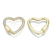 Brass Micro Pave Cubic Zirconia Screw Carabiner Lock Charms ZIRC-N039-016A-NF-2