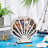 Shell Shaped Basswood Plywood Storage Boxes with Visible Window AJEW-WH0819-010-4