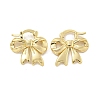 Bowknot Rack Plated Brass Hoop Earrings for Women EJEW-Z051-02G-1