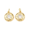 Brass Micro Pave Clear Cubic Zirconia Charms KK-H292-04G-1