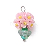 Glass Seed Beaded Flowerpot Pendants PALLOY-MZ00520-05-1