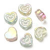 UV Plating Rainbow Iridescent Acrylic Enamel Beads OACR-G012-10-1