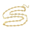 Oval with Hollow Heart Brass Link Chain Necklaces for Women NJEW-K271-06G-2