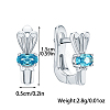 Rhodium Plated 925 Sterling Silver Micro Pave Cubic Zirconia Hoop Earrings SA3308-2-2
