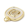 Rack Plating Brass Micro Pave Clear Cubic Zirconia Pendants KK-E102-33G-D-2