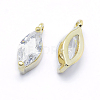 Long-Lasting Plated Brass Cubic Zirconia Charms X-KK-K204-020G-NF-2