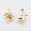 Brass Micro Pave Cubic Zirconia Charms KK-A144-041G-2